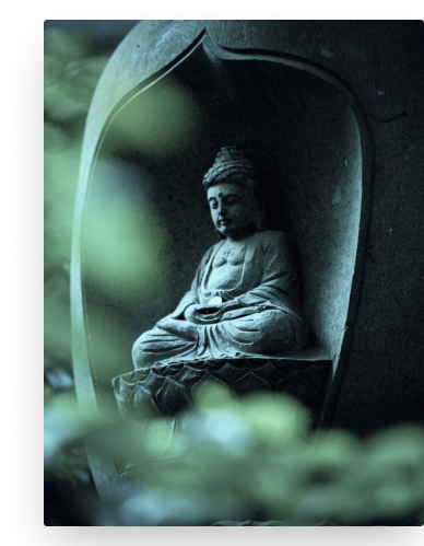 Meditating statue